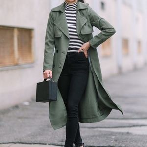 Banana Republic Olive Maxi Trench coat - M